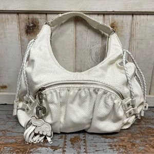 Botkier White Snakeskin Leather Shoulder Bag
